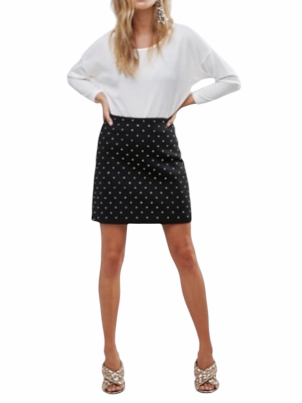 FRENCH CONNECTION Diamond Drop Jersey Skirt Size 2
